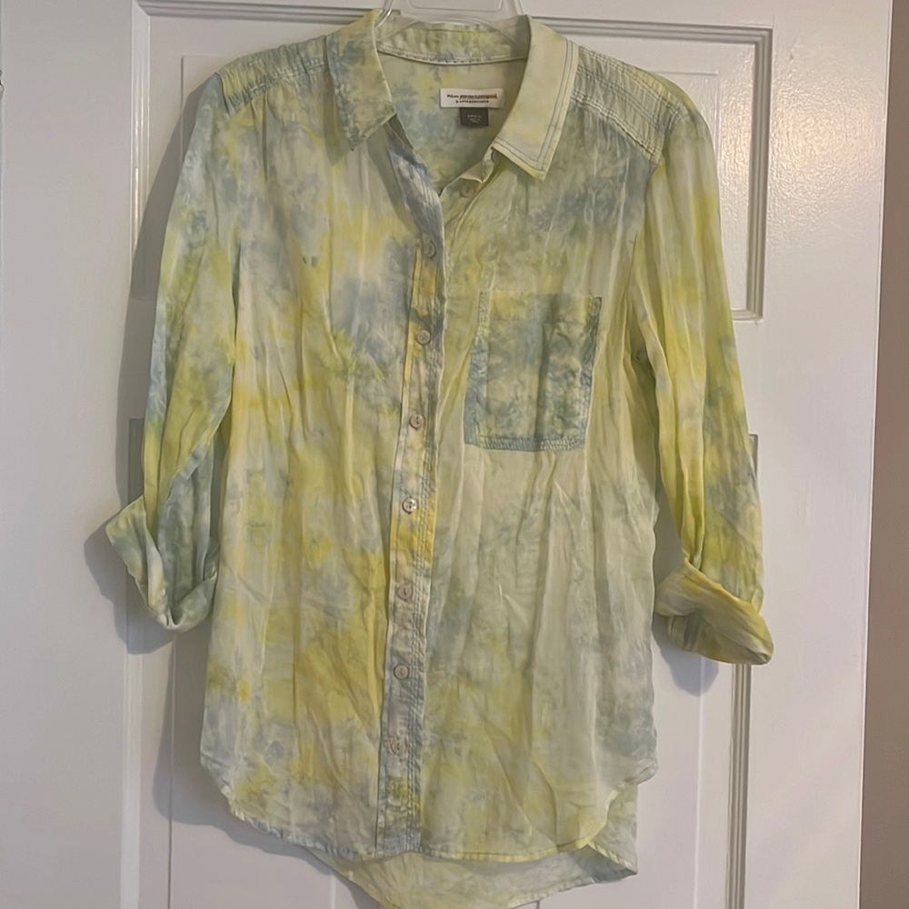 Anthropologie tie dye button down